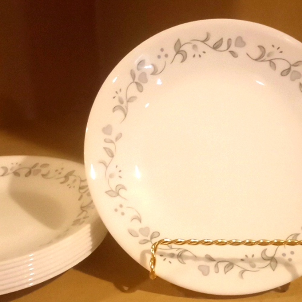 VTG-  Corelle Vitrelle Country Cottage Bread Plate Bundle-8- 6.75" Plates
